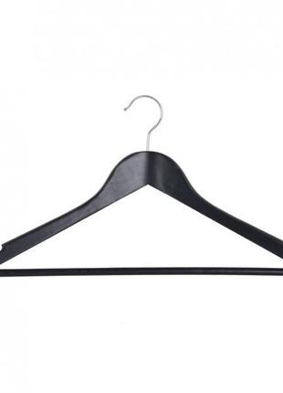 Чёрные деревянныея вешалки плечики 44,5см с перекладиной для одежды