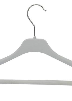 Жіночі білі пластикові плічка 38см з поперечиною для верхнього одягу