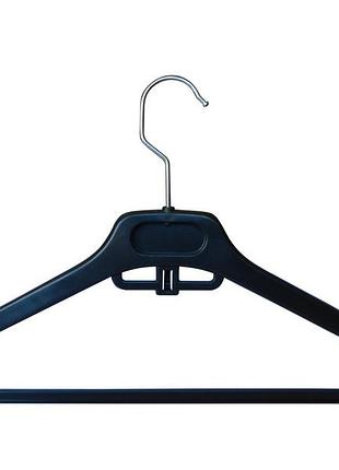 Чорні пластикові плічка итталия 40см з гачками і поперечиною для костюмів