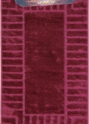 Малиновый набор ковриков турция 3д однотонный в ванную комнату и туалет