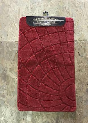 Червоний набір килимків туреччина 3д однотонний у ванну кімнату і туалет