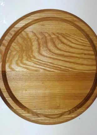 Деревянная круглая дуб тарелка доска для подачи блюд1 фото