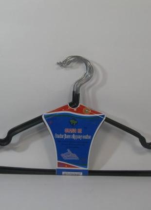 Металлические вешалки чёрные 40см с силиконом и перекладиной