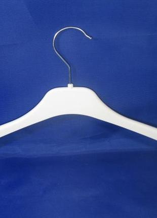 Дитяча біла пластмасова вішалка плічко 33см для верхнього одягу без поперечини1 фото