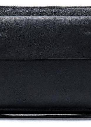 Чоловічий клатч-барсетка з ремінцем на руку vintage 14654 чорний, чорний
