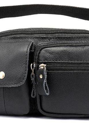 Поясная сумка флотар vintage 14740 черная, черный1 фото
