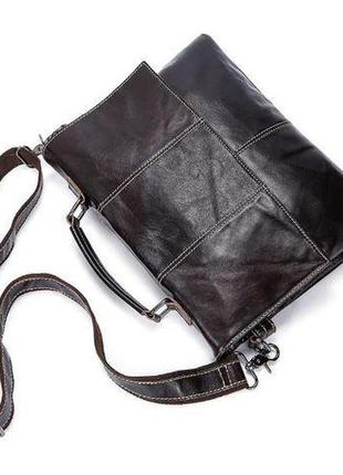 Мужская сумка кожаная vintage 14854 коричневая, коричневый6 фото