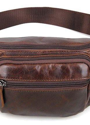 Поясная сумка vintage 14422 коричневая, коричневый1 фото