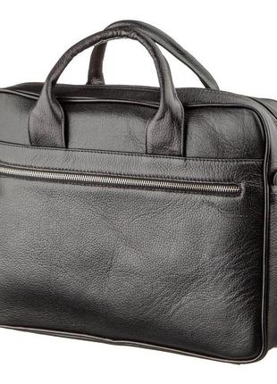 Деловая мужская сумка из кожи karya 17284 черная, черный2 фото