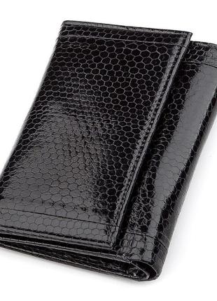 Гаманець жіночий sea snake leather 18282 з натуральної шкіри морської змії чорний, чорний