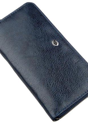 Вертикальный женский кошелек-клатч st leather 18864 синий, синий