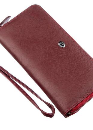 Универсальный клатч-кошелек для женщин st leather 18935 темно-красный, темно-красный