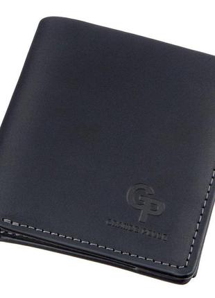 Оригинальное портмоне унисекс с накладной монетницей grande pelle 11222 черное, черный