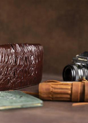 Кошелек-клатч из натуральной кожи крокодила crocodile leather 18017 коричневый5 фото