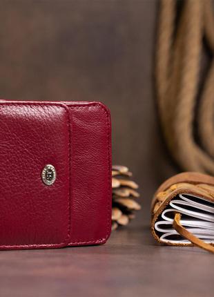 Маленький гаманець на кнопці жіночий st leather 19236 бордовий