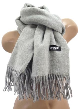Женский кашемировый шарф luxwear s128004 светло-серый1 фото