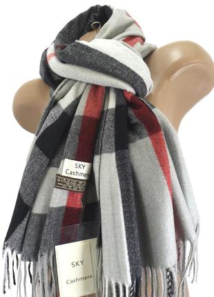 Женский шерстяной шарф sky cashmere s176002 burberry серый
