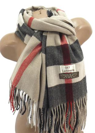 Женский шерстяной шарф sky cashmere s176003 burberry, бежевый