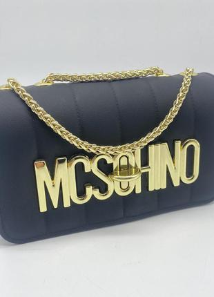 Женская классическая сумочка кросс-боди через плечо на толстой цепочке mcsohino черная