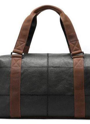 Шкіряна дорожня сумка vintage чорна (14773)