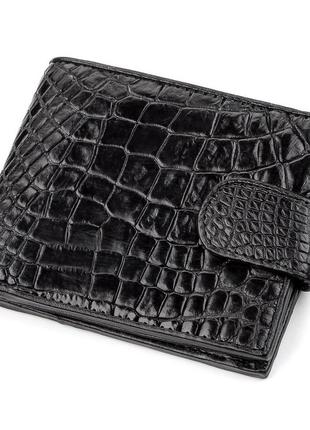 Кошелек crocodile leather 18207 из натуральной кожи крокодила черный, черный