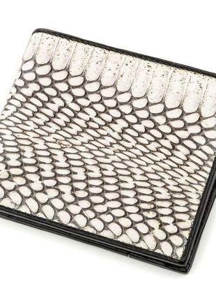 Бумажник мужской sea snake leather 18552 из натуральной кожи кобры серый, серый