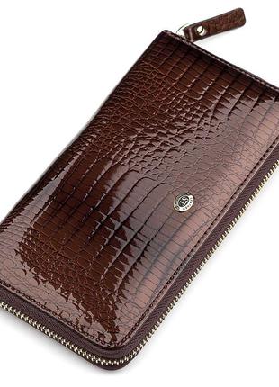 Гаманець жіночий st leather 18398 (s4001a) з ременем на зап'ясті коричневий, коричневий