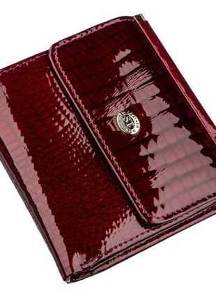 Стильный женский кошелек на кнопке st leather 18912 бордовый, бордовый