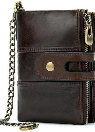 Універсальний гаманець vintage 14682 темно-коричневий, коричневий1 фото