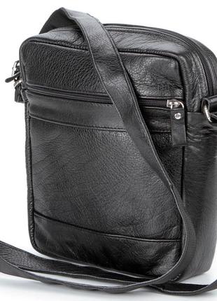 Кожаная мужская сумка shvigel 00791 черная3 фото