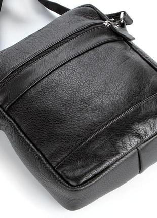 Кожаная мужская сумка shvigel 00791 черная6 фото
