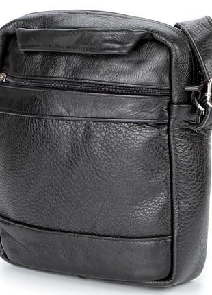 Кожаная мужская сумка shvigel 00791 черная4 фото