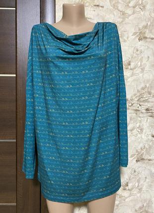 Натуральный трикотажный лонгслив в принт,оверсайз deerberg