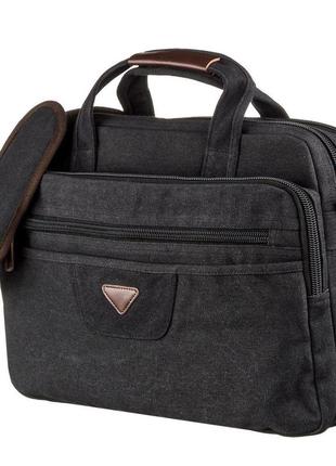 Текстильна сумка для ноутбука vintage 20182 чорна