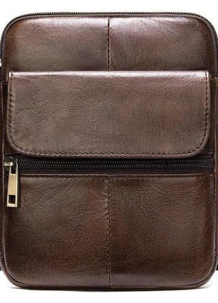 Компактная сумка кожаная 14990 vintage коричневая1 фото