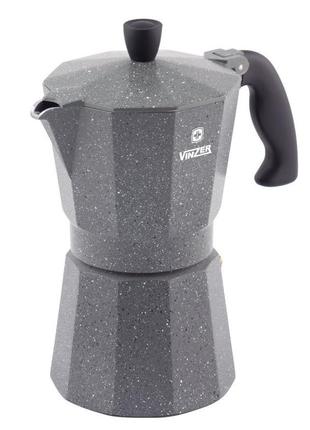 Кофеварка гейзерная moka granito vinzer 3 чашечки алюминиевая (89397)2 фото