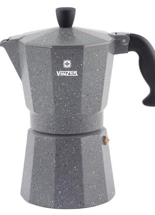 Кофеварка гейзерная moka granito vinzer 3 чашечки алюминиевая (89397)