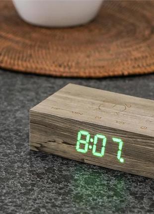 Часы-будильник с сенсорным управлением gingko flip дерево ясень