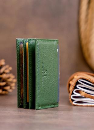 Визитница-книжка st leather 19215 зеленая