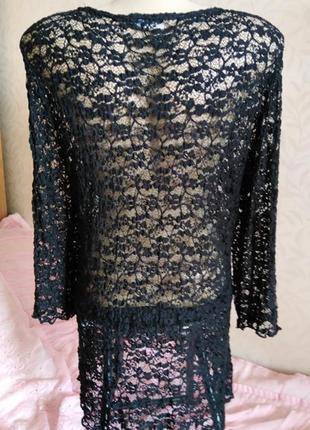 Шикарная гипюровая блуза - туника canda, голландия, размер-l7 фото