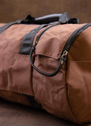 Спортивна сумка текстильна vintage 20643 коричнева9 фото