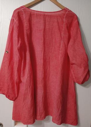 Блуза разлетайка кораллового цвета с регулируемым рукавом3 фото