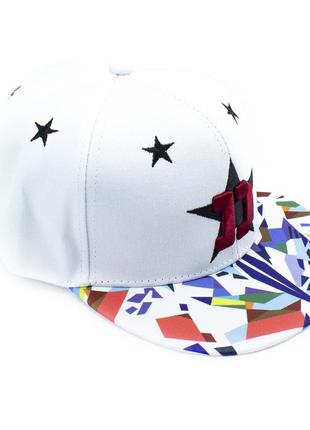 Стильная и удобная кепка, бейсболка new wear аа19001. белая. рэперка универсальный размер. красивый принт4 фото