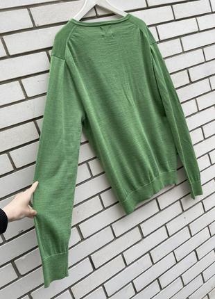 Шерстяная мужская зеленая кофта,джемпер,реглан,пуловер linea10 фото