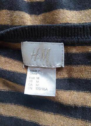 H&m . шерсть шелк вискоза . красивая мягкая кофта кофточка свитер в полоску в идеальном состоянии .4 фото