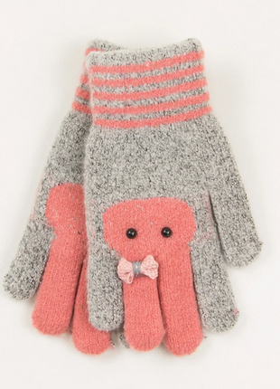 Рукавички. подвійні ангорові рукавички на дівчаток 4-6 років