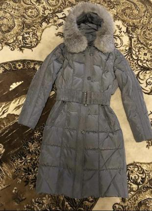 Длинное зимнее пальто. теплое пальто-пуховик. пальто и сумка комплект