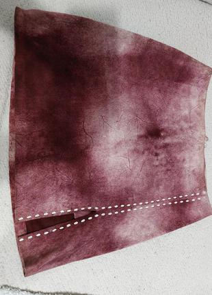 Трендовая юбочка 2021  нат. замша с камешками р.44(s)-46(m) gino monti италия.