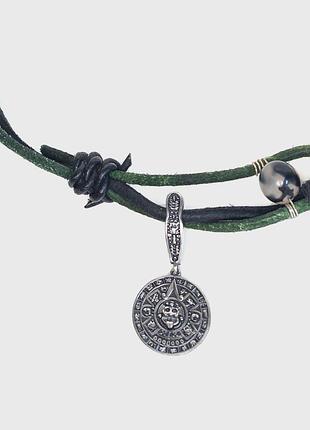 Чоловіче срібне намисто шкіра натуральна сонце john varvatos rick owens