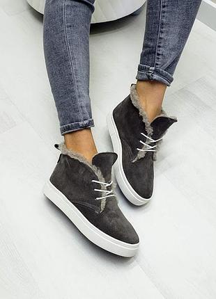 Жіночі черевики з натуральної замші (хайтопы)